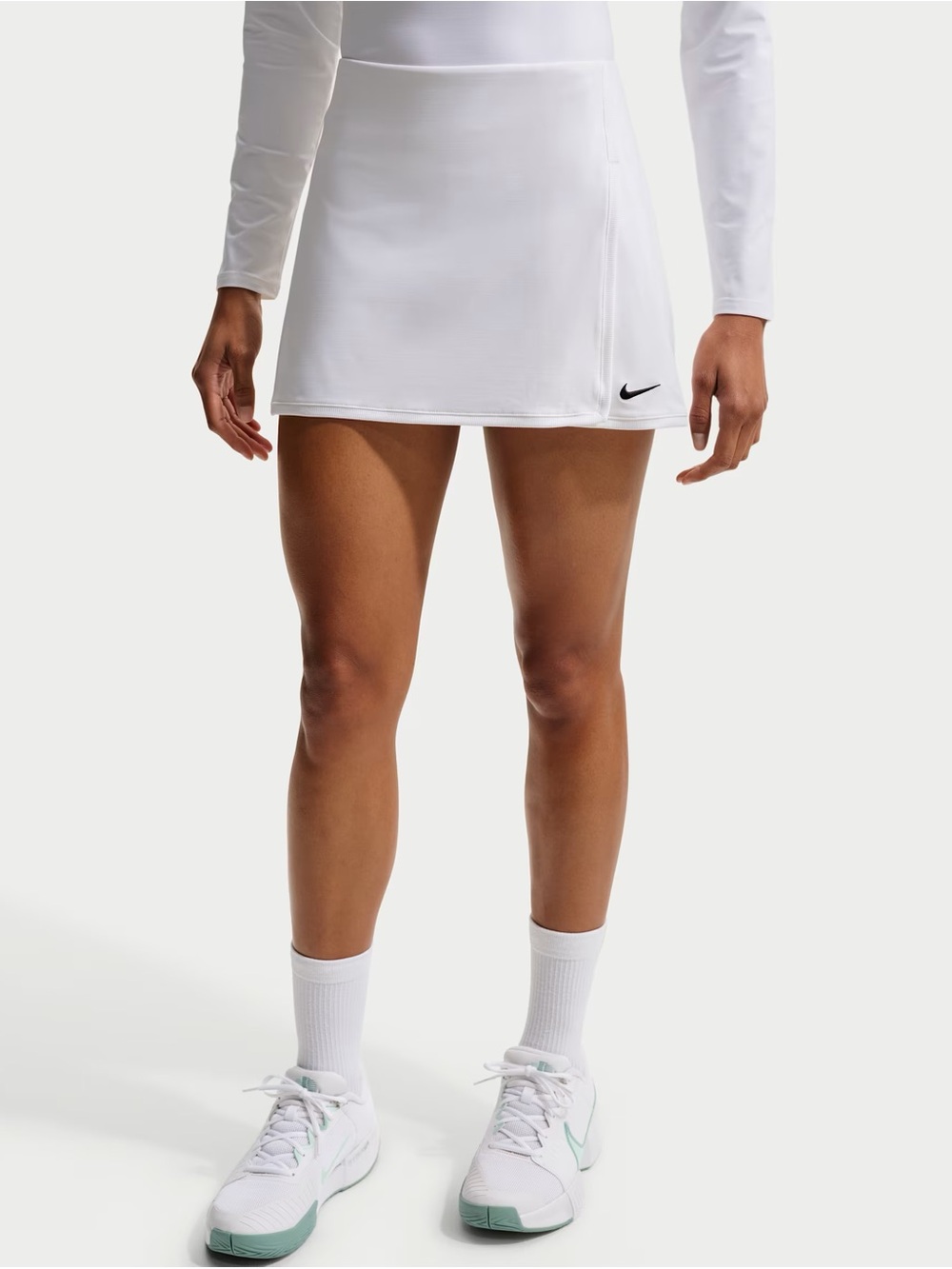 Nike White Women's Tennis Skort with Black Swoosh